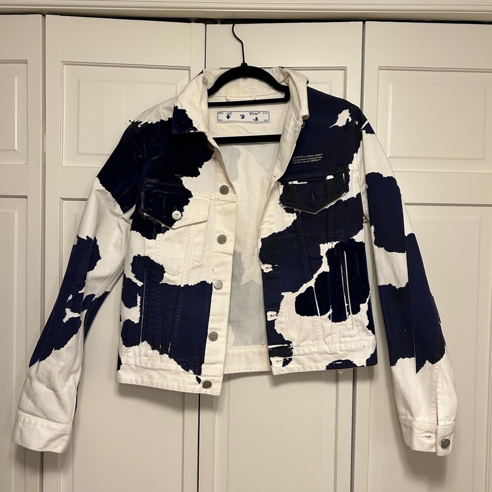 Off-White Blue and White Patterned Jacket - image 1